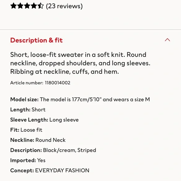 NWT Black and White Cropped Sweater - Picture 6 of 8